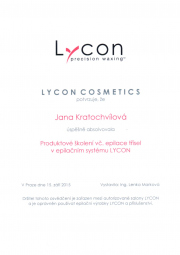 Certifikát LYCON Jana K.