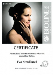 Certifikát masáž Prestige Eva K.