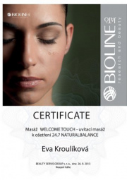 Certifikát Welcome touch